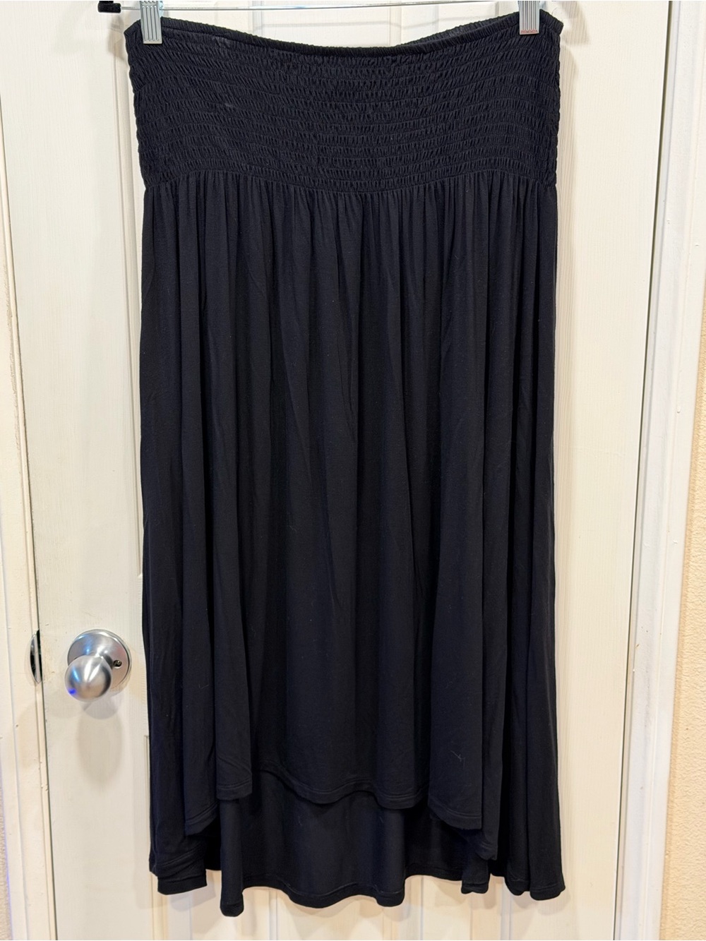 GAP Black Smocked Waist Maxi Skirt